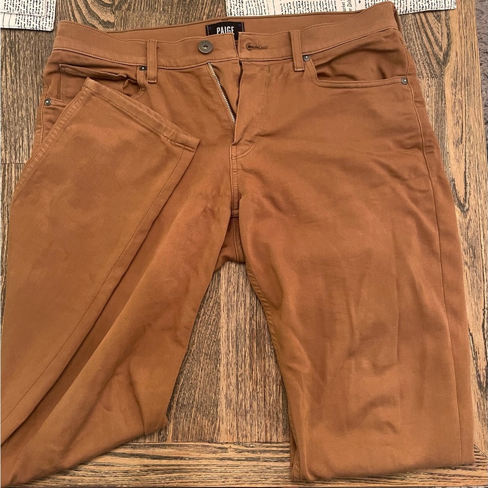 Paige Lennox Slim Straight Fit 33”W X 32”L. Marigold Wash Colour Denim